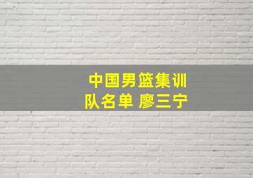 中国男篮集训队名单 廖三宁